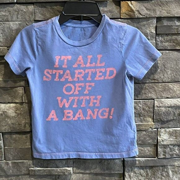 Peak Kids It‎ All Started Off With A Bang T Shirt Big Bang Blue Size 4/5 - Picture 1 of 2